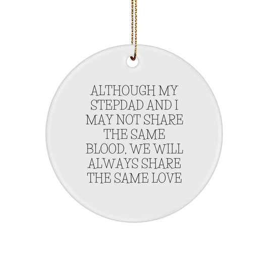 Stepdad Gifts from Family - Inspirational 'Love' Circle Ornament for Men, Christmas Unique Gifts for Stepdad - Image 1