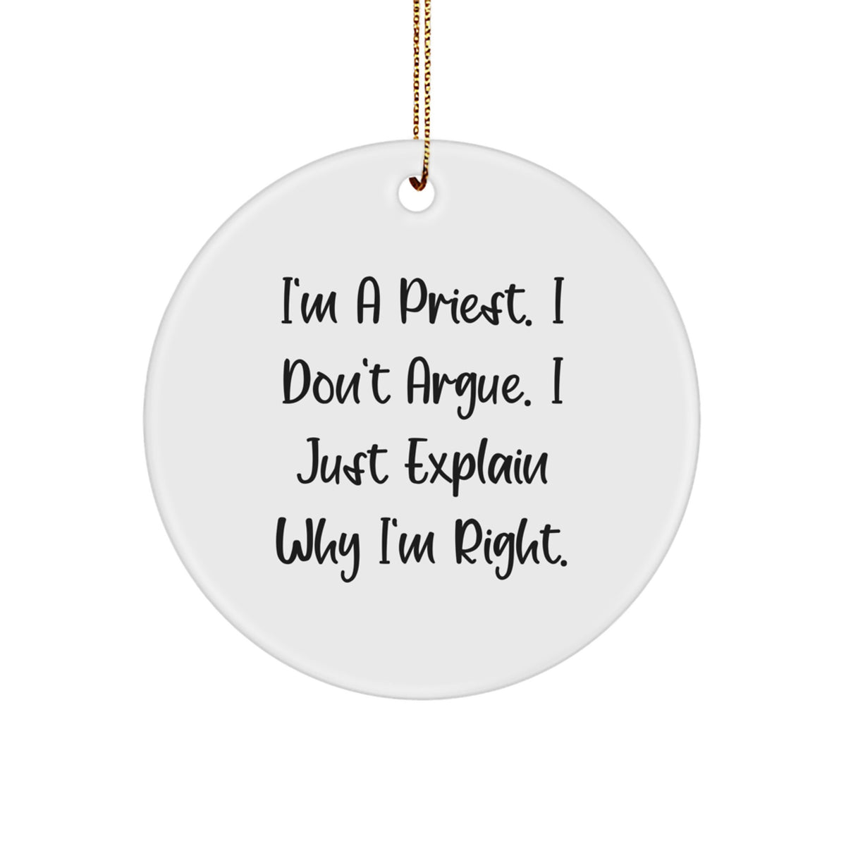 Funny Priest Circle Ornament Gifts from Men for Priest during Christmas - Image 1