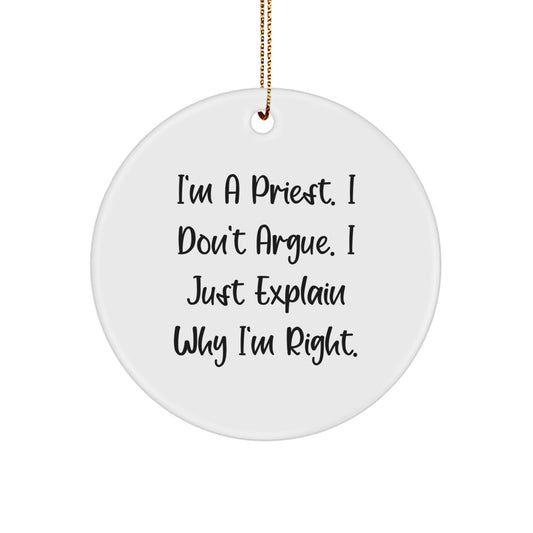 Funny Priest Circle Ornament Gifts from Men for Priest during Christmas - Image 1