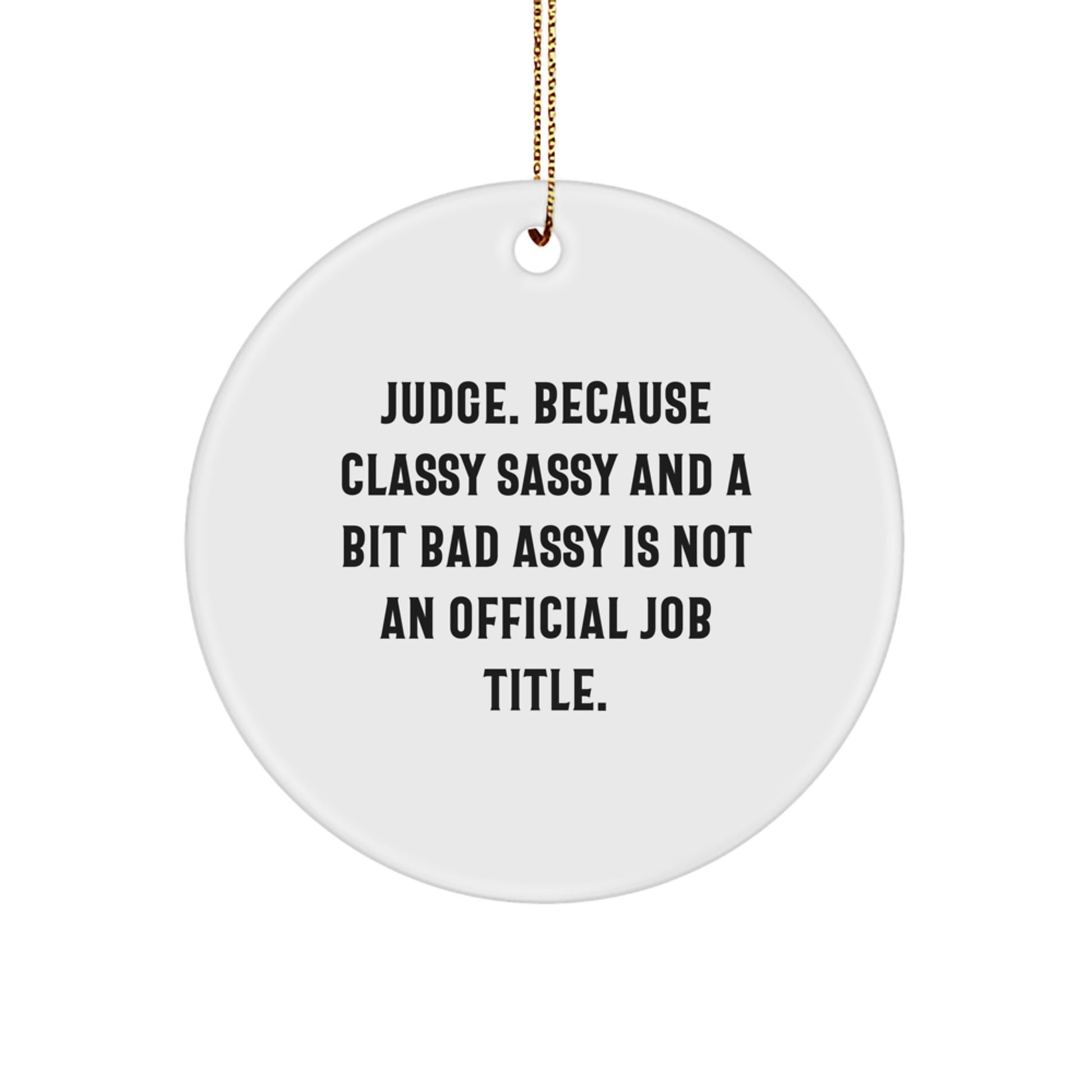 Funny Judge Circle Ornament Gifts from Friends for Judge at Christmas Unique - Image 1