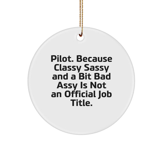 Pilot Gifts Christmas Circle Ornament for Men Funny Quote Gifts from Friends, Pilot Lover Gifts for Christmas Unique - Image 1