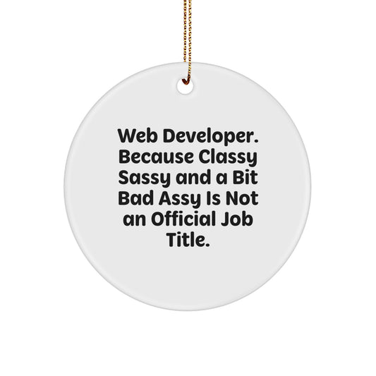 Funny Web Developer Christmas Unique Gifts from Friends for Web Developer Circle Ornament - Image 1