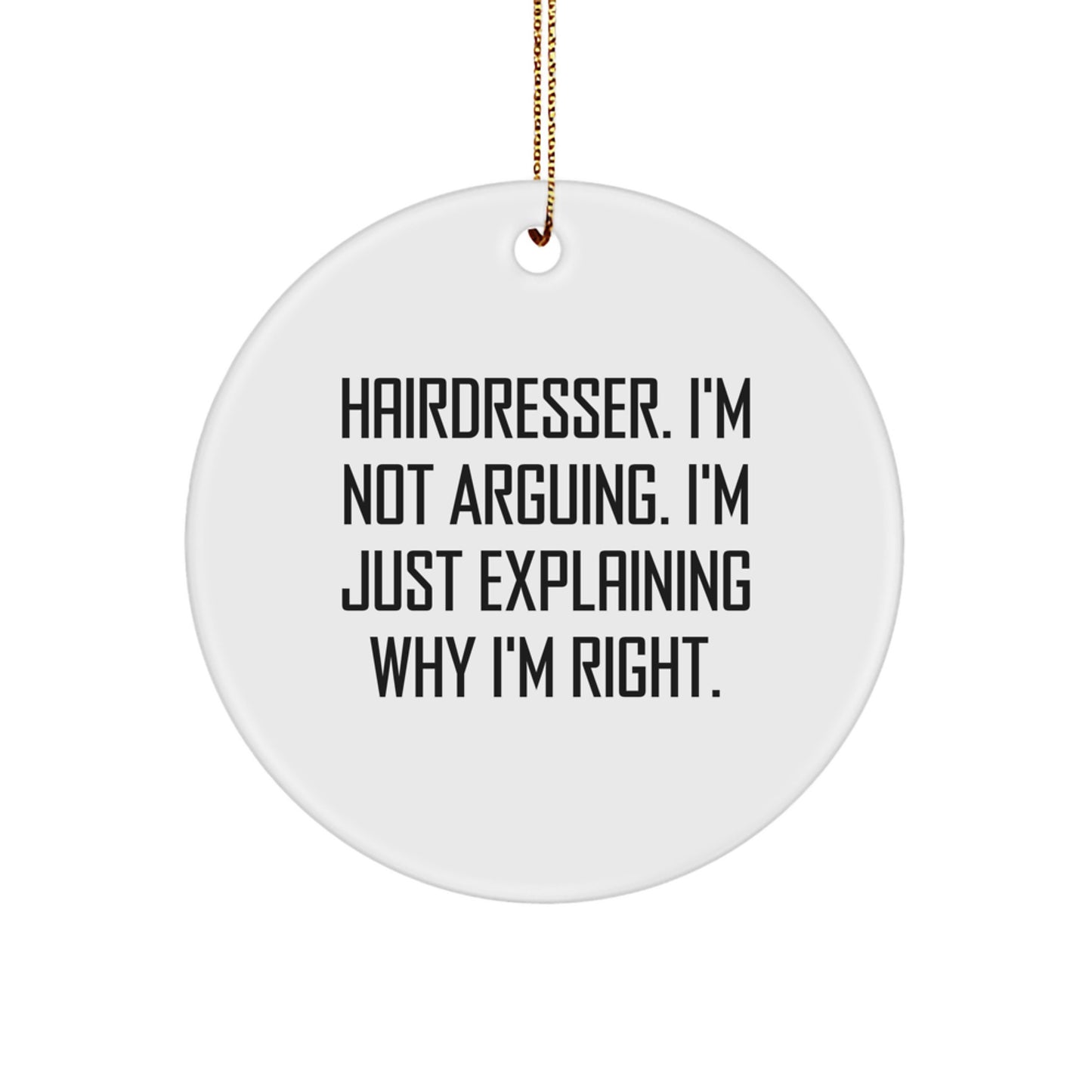 Funny Hairdresser Gifts from Friends Circle Ornament | Christmas Unique - Image 1