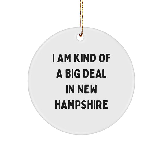 'I Am Kind Of A Prime Selection In New Hampshire' Circle Ornament, New Hampshire Gifts, Christmas Unique Gifts from Friends to Family - Image 1