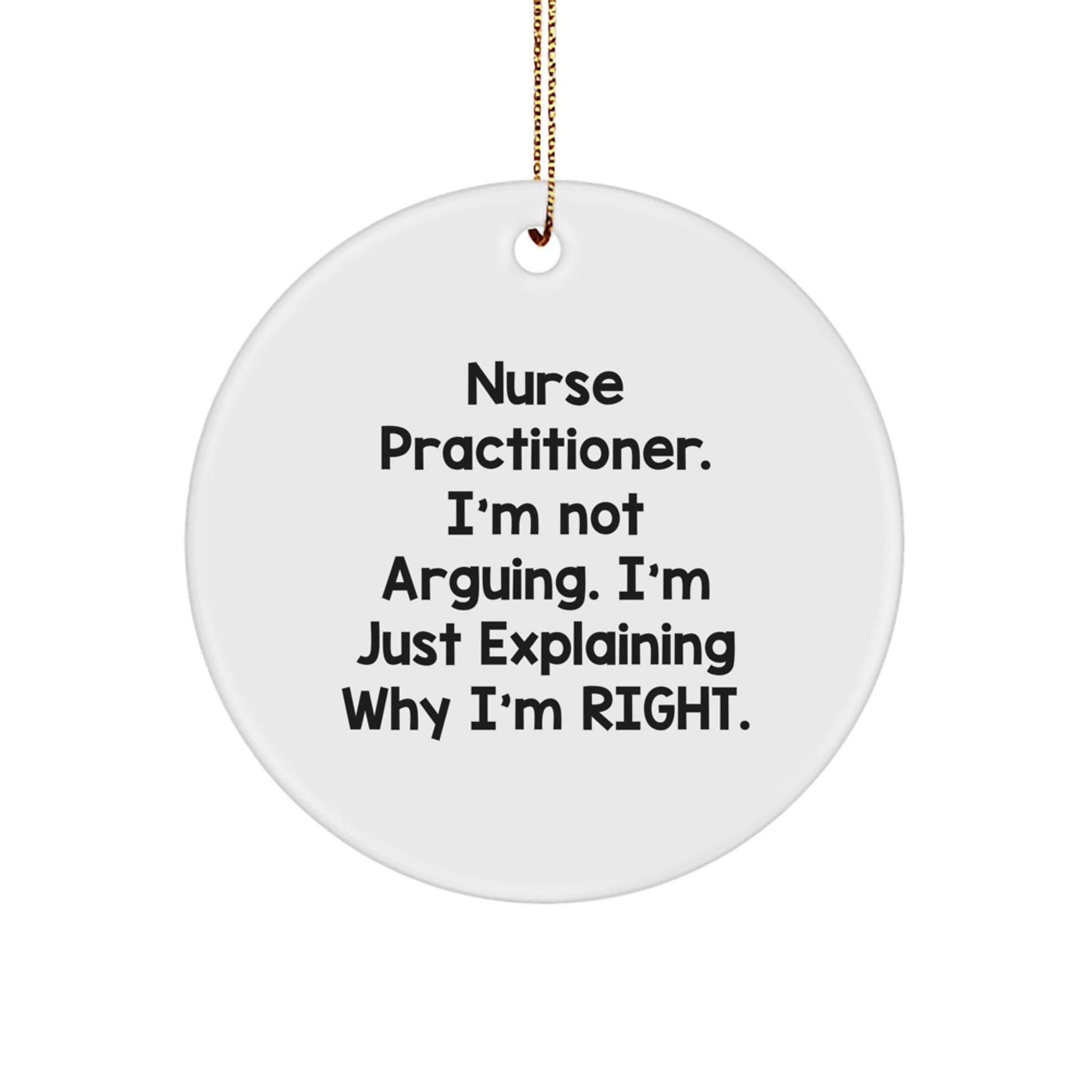 Funny Nurse Practitioner Gifts from Friends, Nurse Practitioner Christmas Unique Ornaments with Inspirational Quote, Circle Ornament for Nurse Practitioner - Image 1