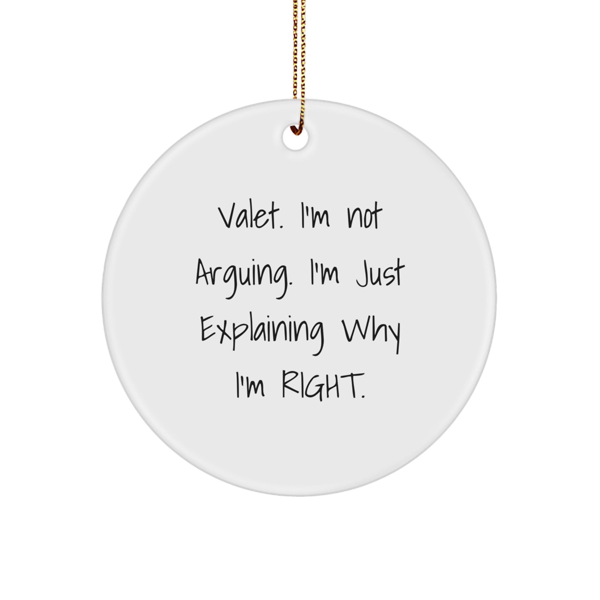 Valet Christmas Ornament 'Funny' Quote Gifts for Men from Family Friends - Image 1