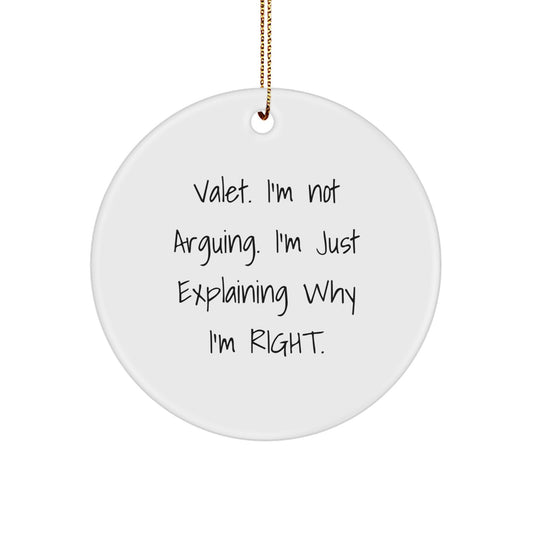 Valet Christmas Ornament 'Funny' Quote Gifts for Men from Family Friends - Image 1