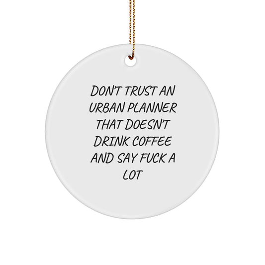 Funny Quote Urban Planner Gifts from Friends for Urban Planner - Unique Circle Ornament, Christmas Unique Gifts, Funny Urban Planner - Image 1