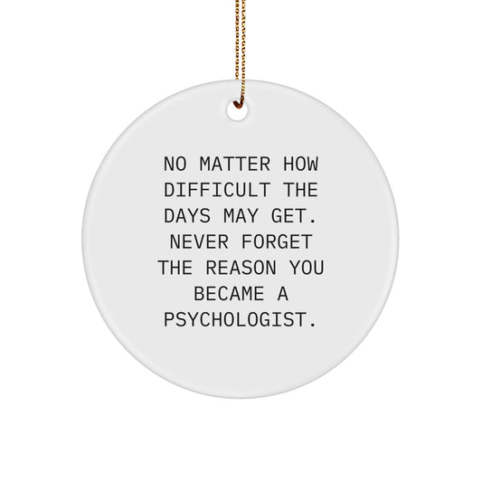 Funny Psychologist Gifts from Men, Women, Friends to Psychologist, Men, Women, Friends - Never Forget Circle Ornament Christmas Unique Gifts - Image 1