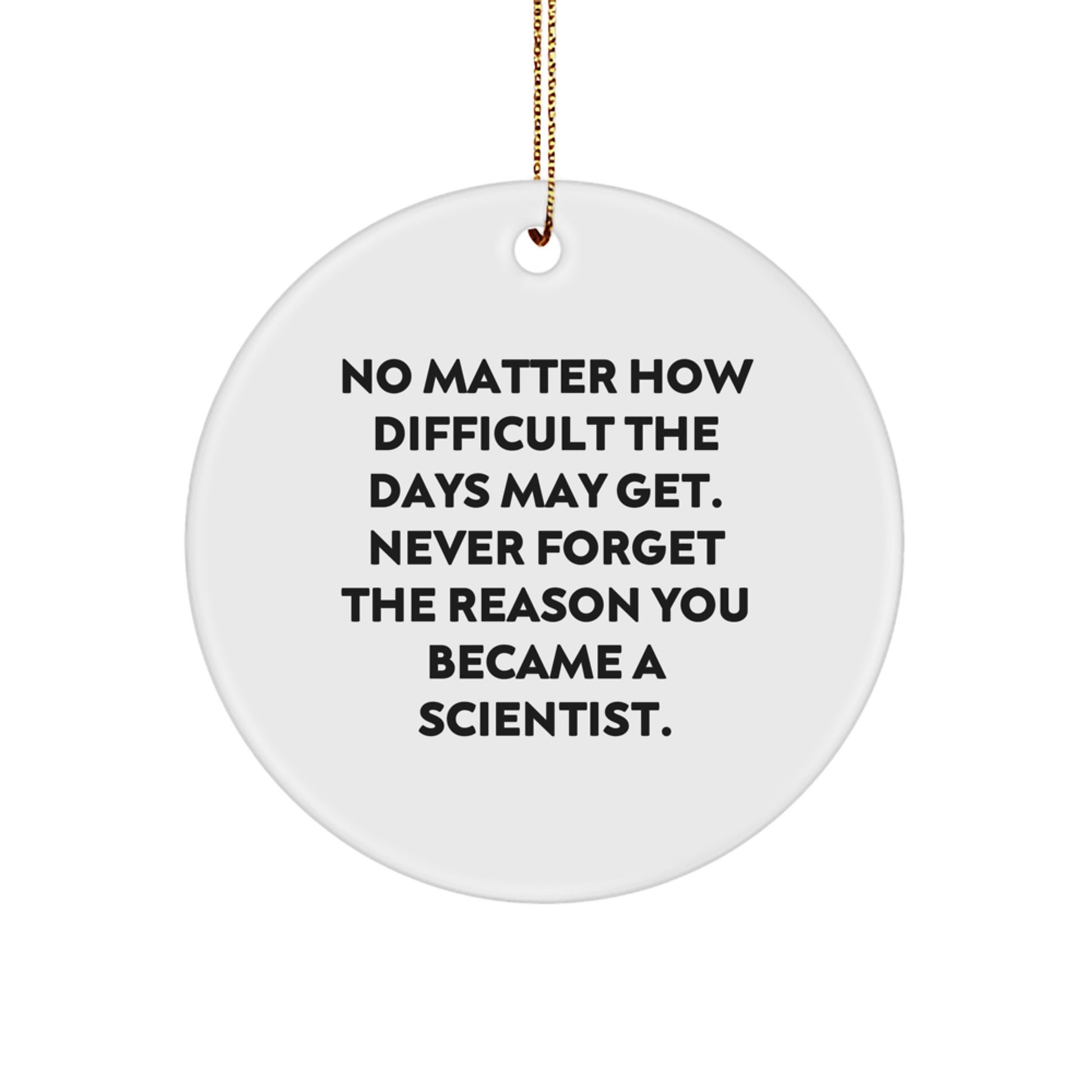 Funny Scientist Gifts | Circle Ornament for Christmas - Never Forget You Became a Scientist - Image 1