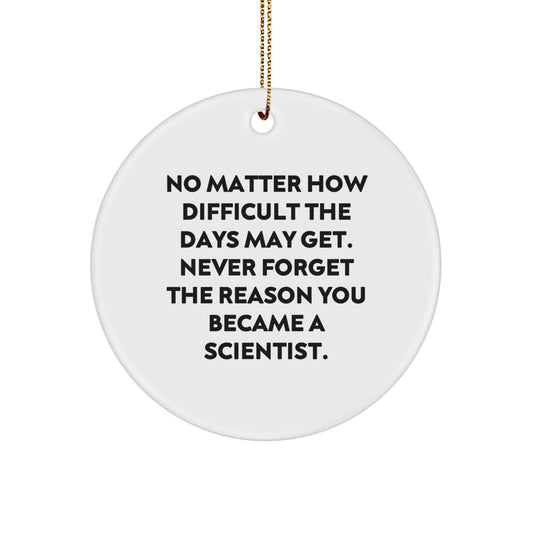 Funny Scientist Gifts | Circle Ornament for Christmas - Never Forget You Became a Scientist - Image 1