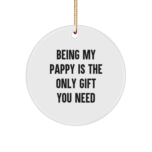 Pappy Gifts from Family, Funny Circle Ornament, Perfect for Christmas Unique Gifts - Image 1