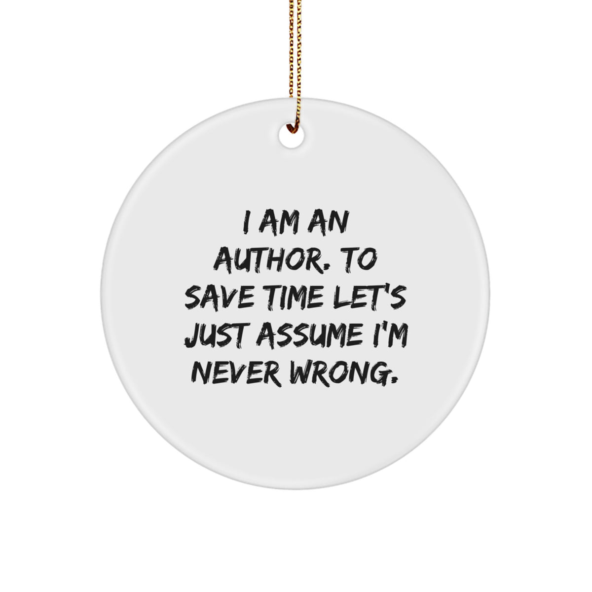 Funny Author Circle Ornaments for Christmas Unique Gifts from Friends to Author Colleagues - Image 1