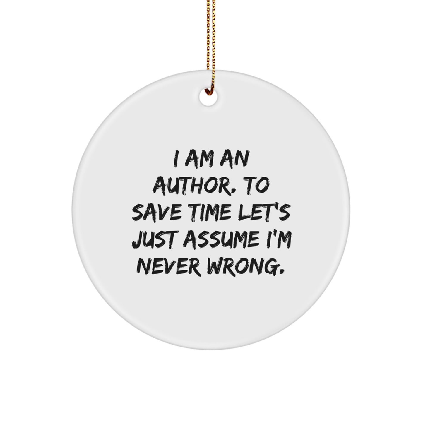 Funny Author Circle Ornaments for Christmas Unique Gifts from Friends to Author Colleagues - Image 1