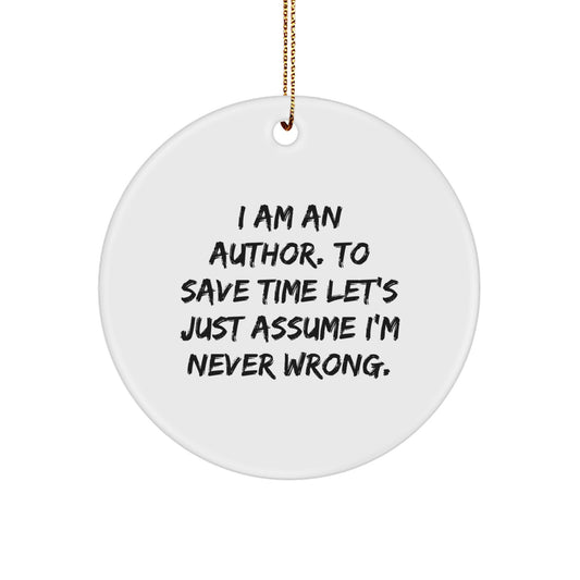 Funny Author Circle Ornaments for Christmas Unique Gifts from Friends to Author Colleagues - Image 1