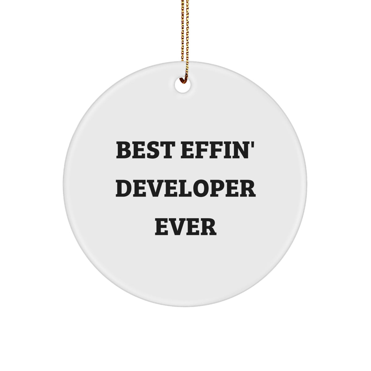 Funny Developer Circle Ornament Gifts from Friends for Best Effin' Developer Ever - Image 1