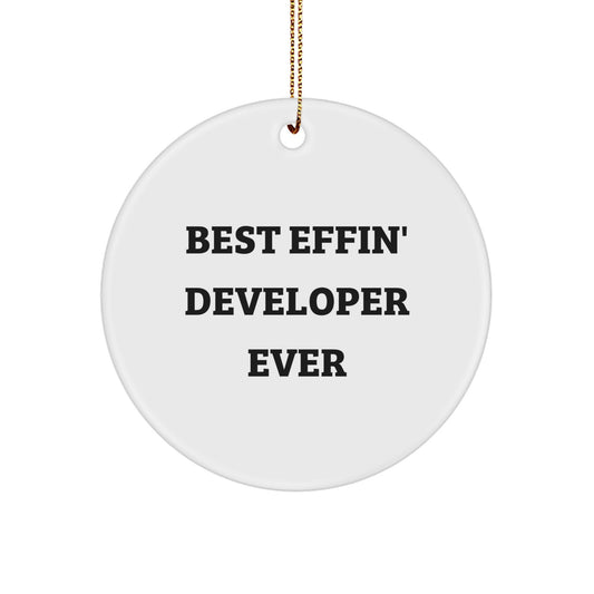 Funny Developer Circle Ornament Gifts from Friends for Best Effin' Developer Ever - Image 1