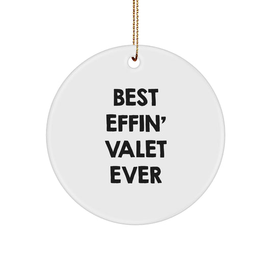 Funny Valet Gifts from Men for Christmas Unique Circle Ornament - Image 1