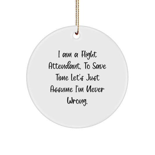 Flight Attendant Keepsake Surprise Christmas Ornament for Him Gift - Image 1
