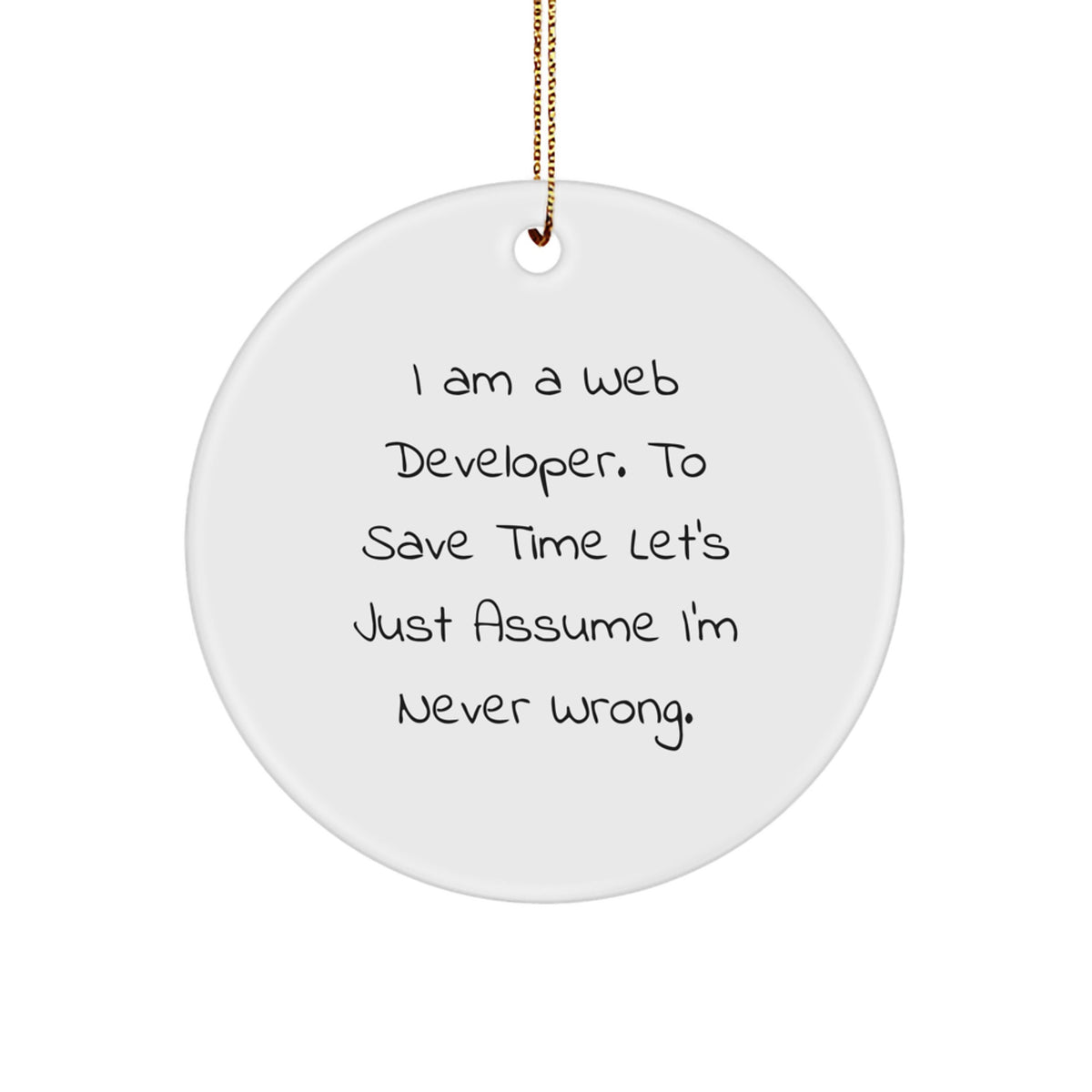 Funny Web Developer Circle Ornament for Christmas Unique Gifts from Men - Image 1