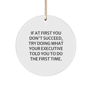 Funny Executive Christmas Circle Ornaments for Office Gifts from Men to Friends - Image 1