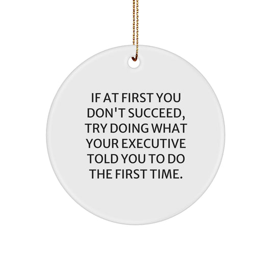 Funny Executive Christmas Circle Ornaments for Office Gifts from Men to Friends - Image 1