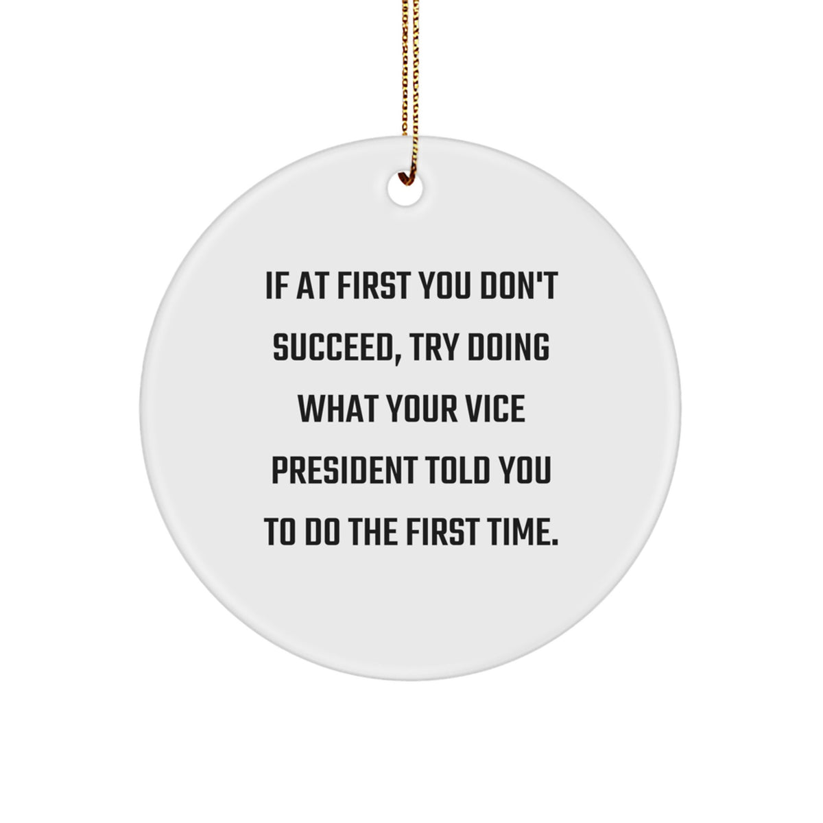 Funny Vice President Gifts from Friends at Christmas Time - If At First You Don't Succeed, Try Doing What Your Vice President Told You To Do The First Time. - Image 1