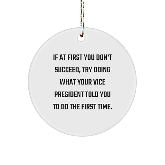 Funny Vice President Gifts from Friends at Christmas Time - If At First You Don't Succeed, Try Doing What Your Vice President Told You To Do The First Time. - Image 1