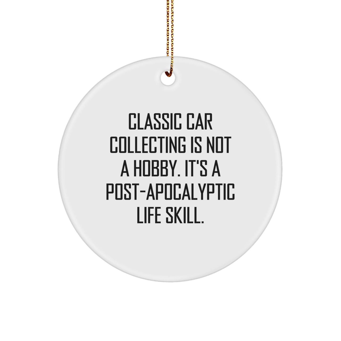 Classic Car Collecting Enthusiasts Christmas Circle Ornament Funny Gift for Men, Friends, and Family from Classic Car Collecting Lovers - Image 1