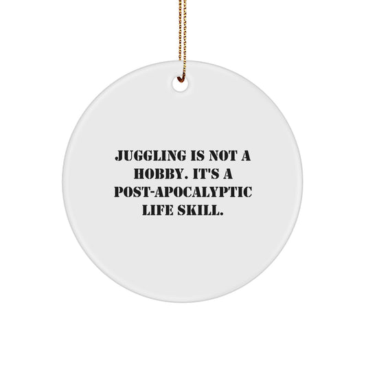 Juggling Circle Ornament Funny Gift from Friends for Juggling Enthusiasts Christmas Unique Decorations with Sublimation Printing - Image 1