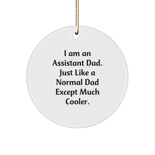 Funny Assistant Dad Gifts from Men - Unique Christmas Circle Ornaments for Assistants - 'I Am An Assistant Dad' - Image 1