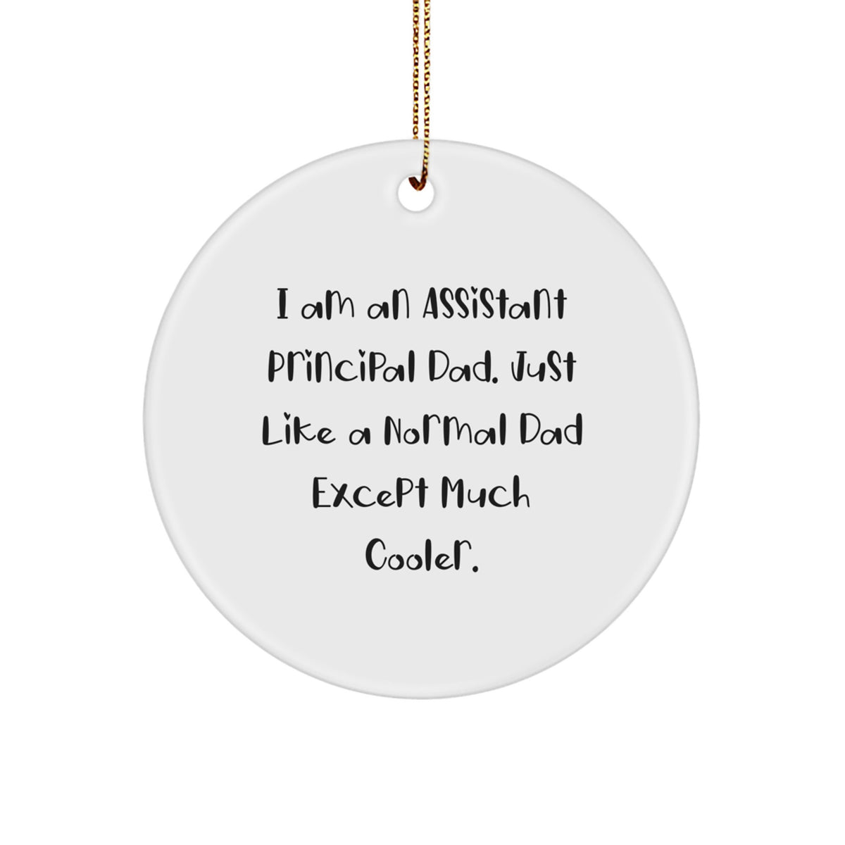 Funny Assistant Principal Dad Gifts from Men to Assistant Principal Christmas Unique Circle Ornament - Image 1