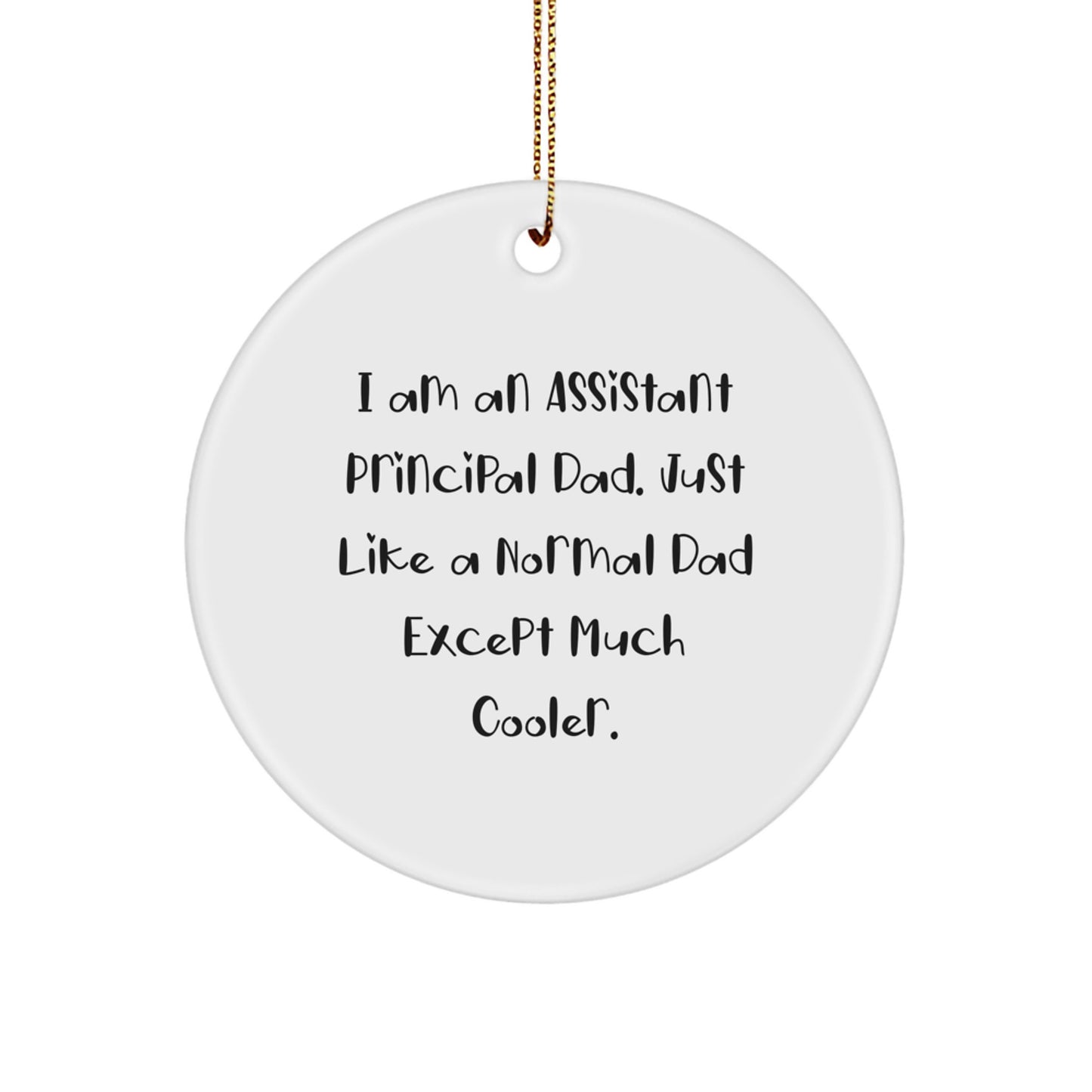 Funny Assistant Principal Dad Gifts from Men to Assistant Principal Christmas Unique Circle Ornament - Image 1
