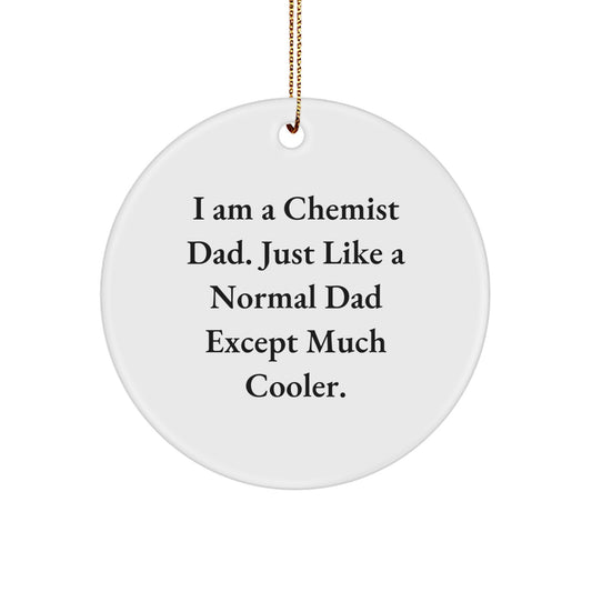 Chemist Dad Circle Ornament, Funny Gift for Him from Family, Unique Christmas Ornaments for the Chemist in Your Life - Image 1