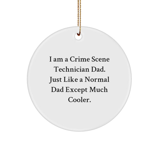 Funny Crime Scene Technician Gifts from Dad, Unique Circle Ornament for Crime Scene Technician Men, Christmas Unique Gifts for Crime Scene Technician Dads - Image 1