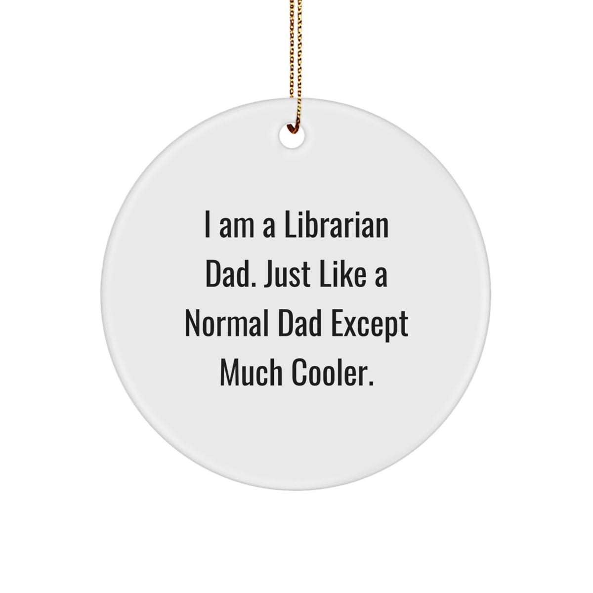 Librarian Dad Keepsake Christmas Tree Ornament for Him Gift - Image 1
