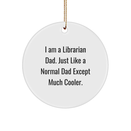 Librarian Dad Keepsake Christmas Tree Ornament for Him Gift - Image 1