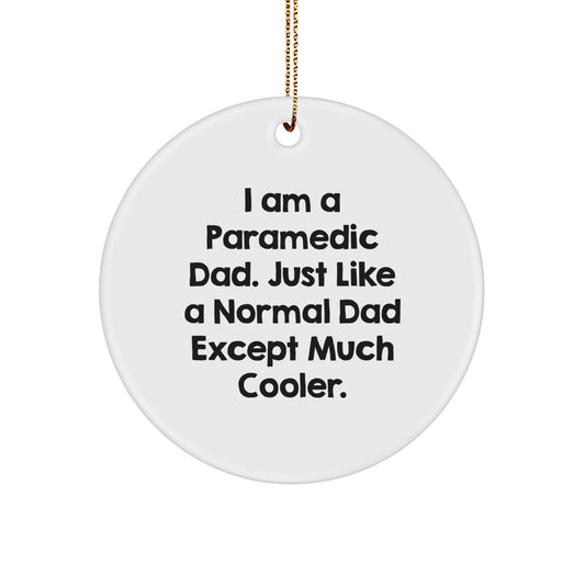 Funny Rescue Worker Dad Gifts for Him - Christmas Unique Ornaments for Rescue Worker Men from Men - Rescue Worker Circle Ornament - I Am A Rescue Worker Dad Gift - Image 1