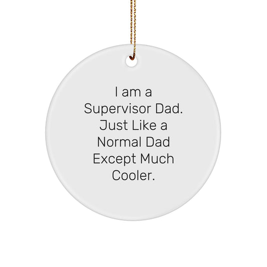 Funny Supervisor Dad Christmas Circle Ornament Gifts from Friends to Supervisor - Image 1