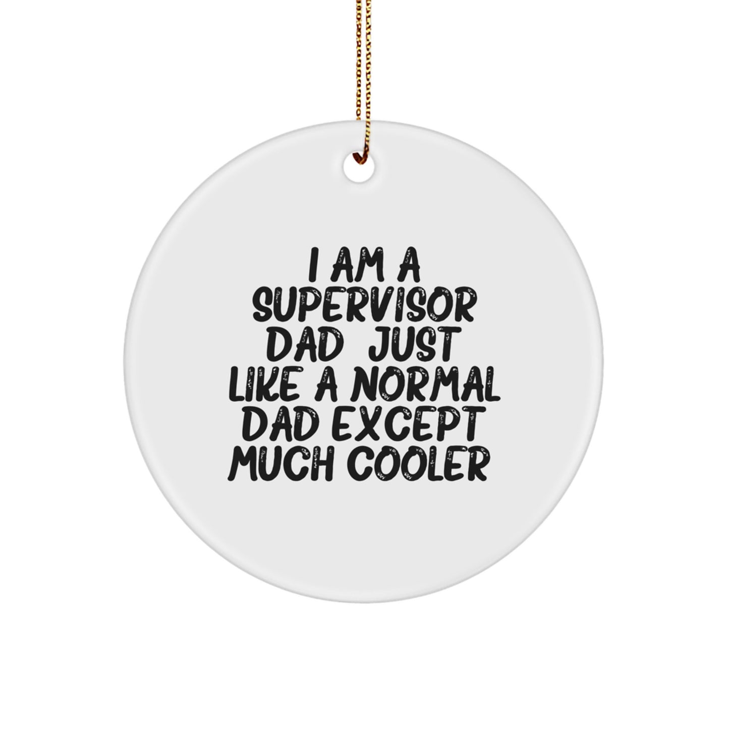 Funny Supervisor Dad Gifts from Men to Friends and Family - Christmas Unique Circle Ornaments for Supervisor Men - Image 1