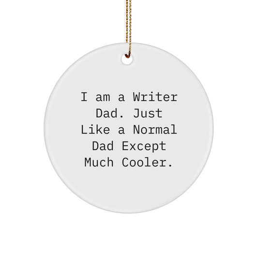 Cool Writer Dad Novelty Christmas Ornament for Friends Gift - Image 1