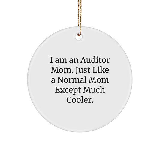 Funny Auditor Gifts from Men for Women - I Am An Auditor Mom - Circle Ornament Christmas Unique Gifts - Image 1
