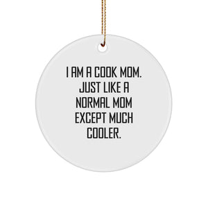 Christmas Gift for Her Cook Circle Ornament Present – I Am A Cook Mom - Image 1