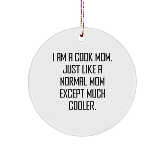 Christmas Gift for Her Cook Circle Ornament Present – I Am A Cook Mom - Image 1