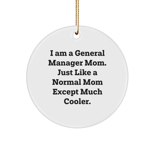 General Manager Mom Christmas Unique Gifts for General Manager Friends - Cute General Manager Circle Ornament Gifts from Mom to General Manager - Image 1