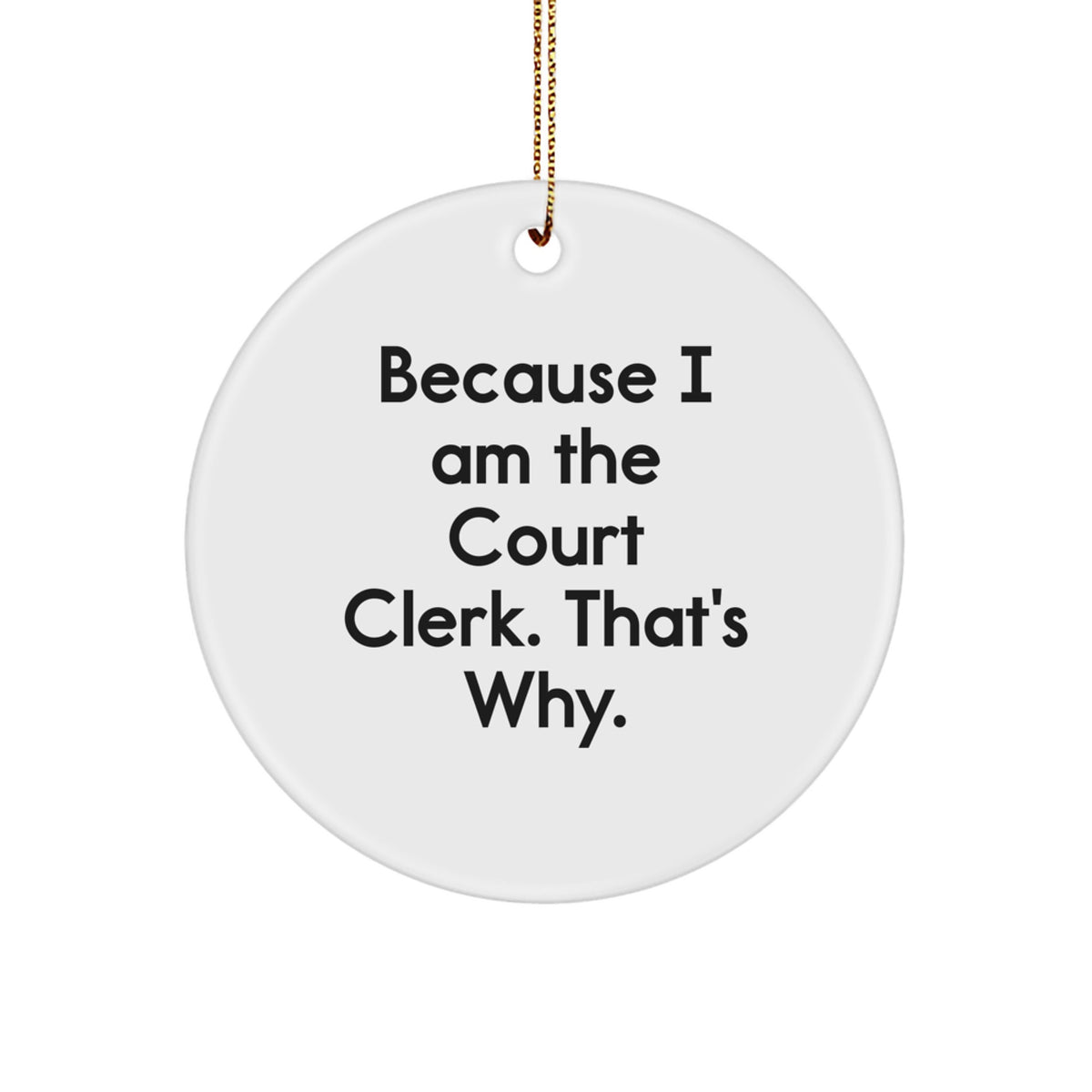 Court Clerk Keepsake Christmas Ornament for Him Brightly Printed Gift - Image 1