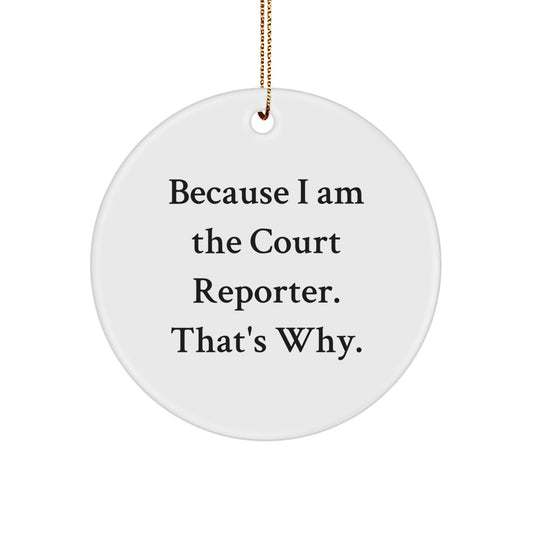 Court Reporter Christmas Tree Circle Ornaments Funny Gifts from Family Friends for Court Reporter - Image 1