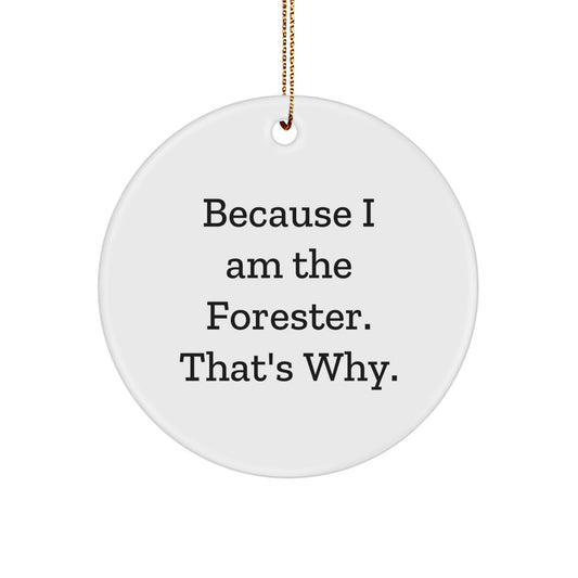 Christmas Gift for Her Forester Circle Ornament Present Holiday Keepsake - Image 1