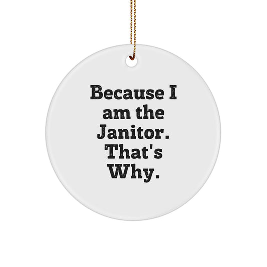 Christmas Gift for Roommates Collectible Janitor Circle Ornament - Image 1
