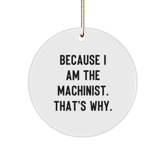 Christmas Gift for Her Machinist Ornament Present Bright With Quote - Image 1
